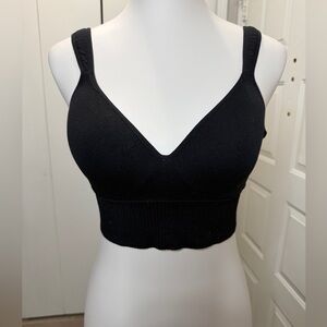 Nautica Black Ribbed Intimates Top Bra